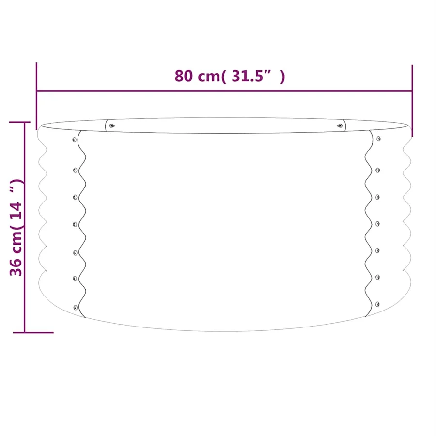 Jardinière Acier galvanisé 80x80x36 cm Anthracite - 4