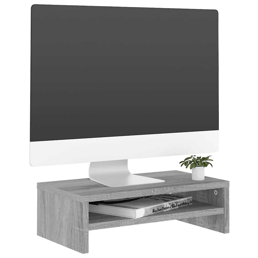 Support de moniteur Sonoma gris 42x24x13 cm Bois d'ingénierie - 3