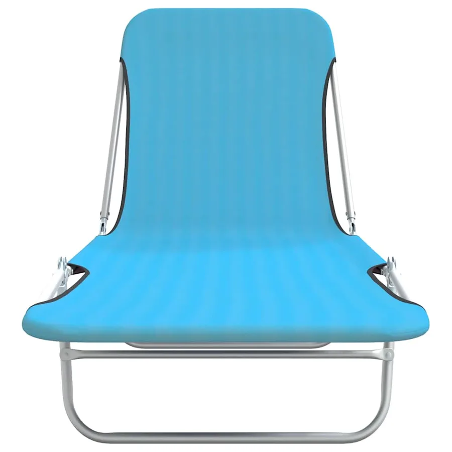 Chaises longues pliables lot de 2 Acier et tissu Gris - 13