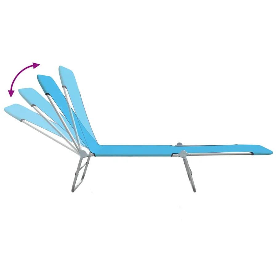Chaises longues pliables lot de 2 Acier et tissu Gris - 16