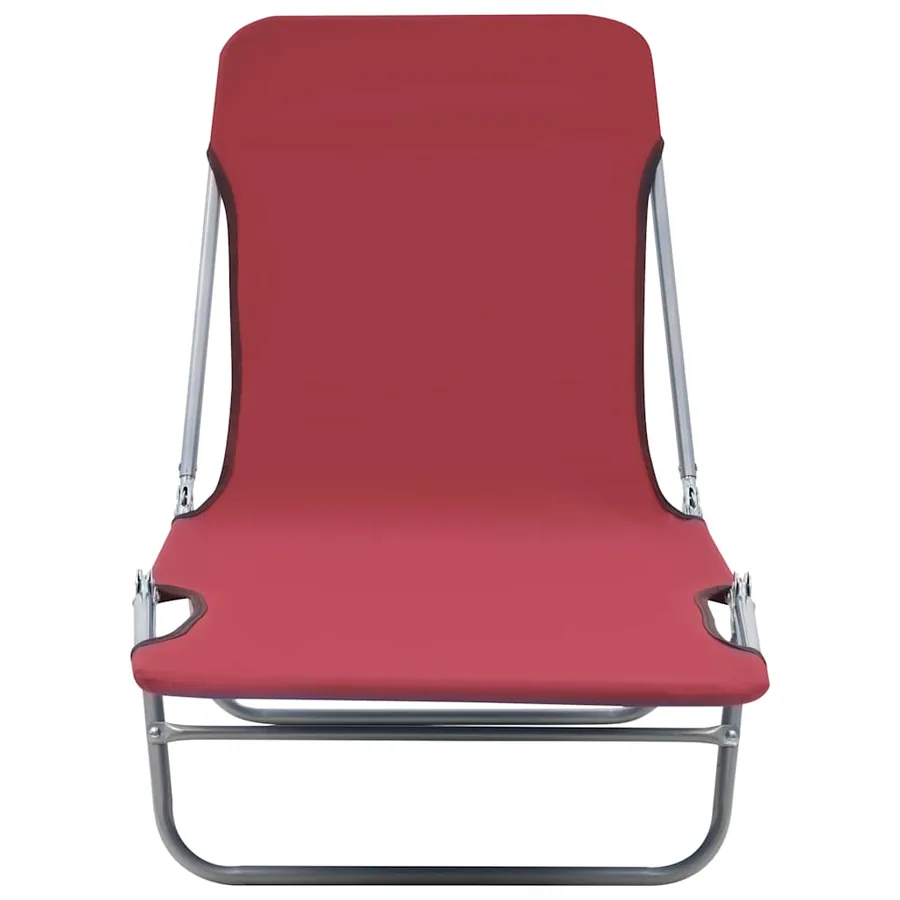 Chaises longues pliables lot de 2 Acier et tissu Gris - 33