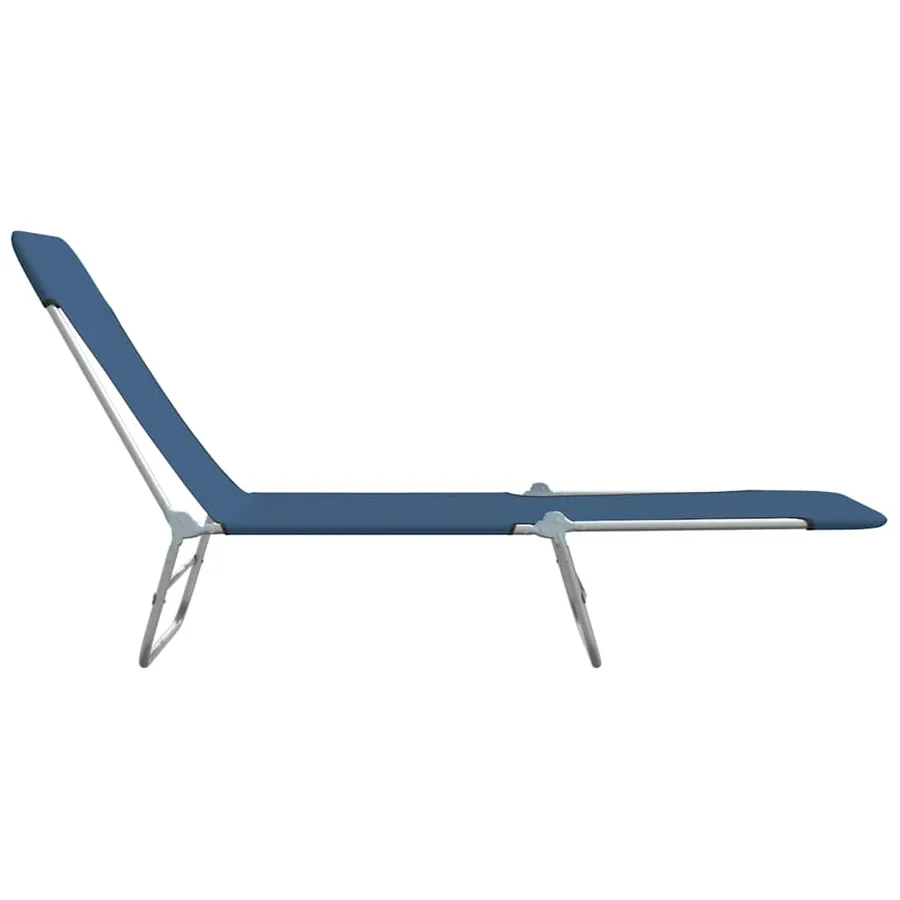 Chaises longues pliables lot de 2 Acier et tissu Gris - 44