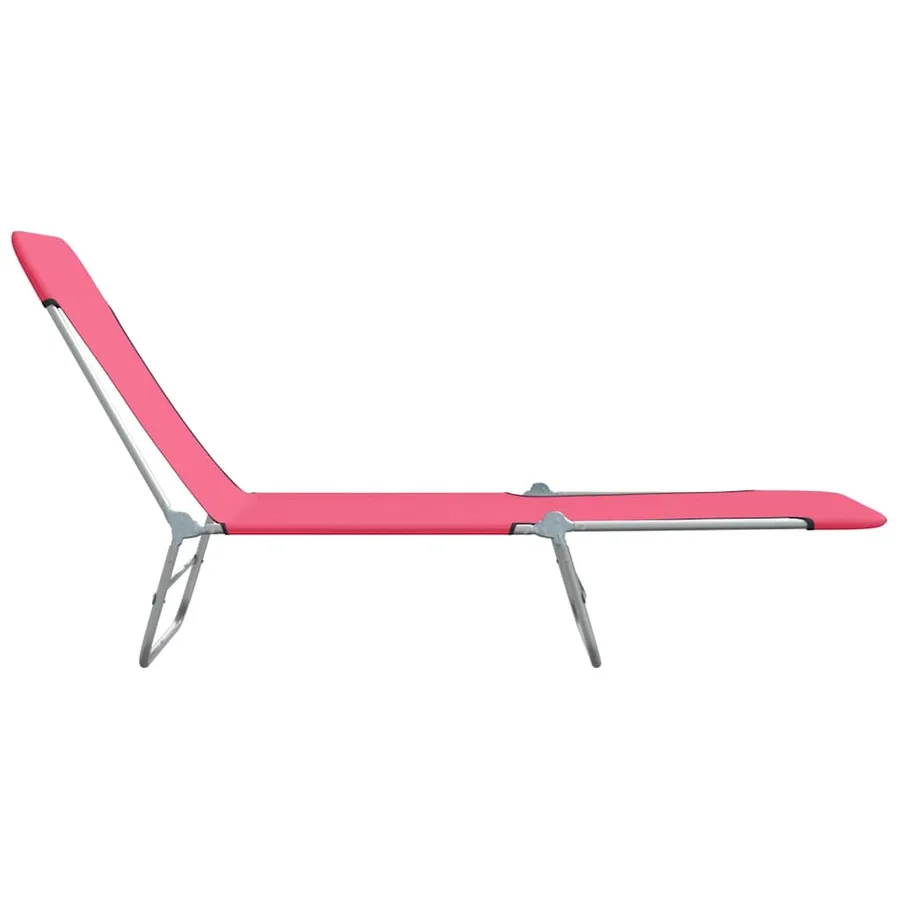 Chaises longues pliables lot de 2 Acier et tissu Gris - 54