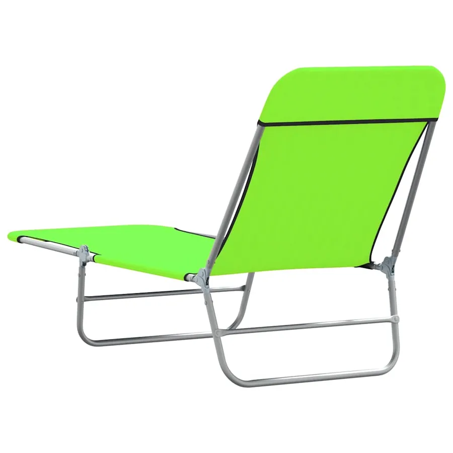 Chaises longues pliables lot de 2 Acier et tissu Gris - 65