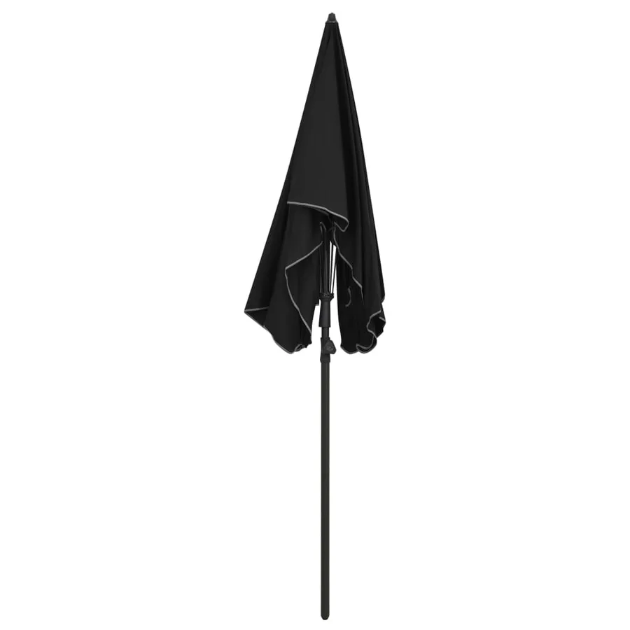 Parasol de jardin avec mât 200x130 cm noir - 3