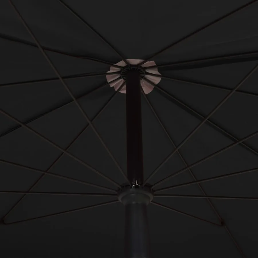 Parasol de jardin avec mât 200x130 cm noir - 5