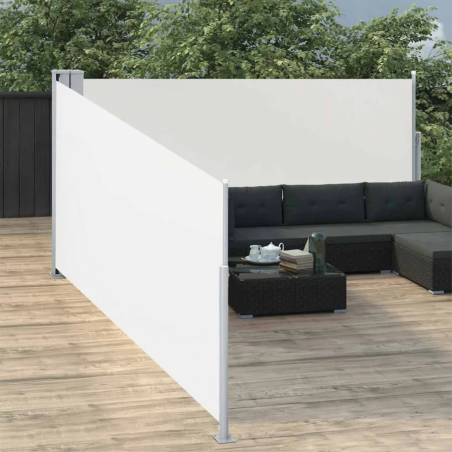 Auvent latéral rétractable Crème 100 x 1000 cm