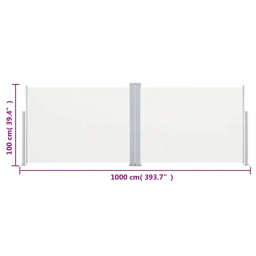 Auvent latéral rétractable Crème 100 x 1000 cm - 12