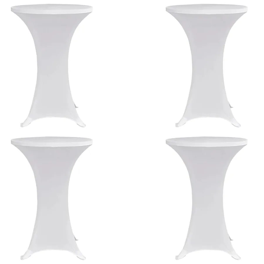 Housses élastiques de table Ø 60 cm Blanc 4 pcs