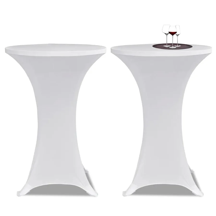 Housses élastiques de table Ø 60 cm Blanc 4 pcs - 2