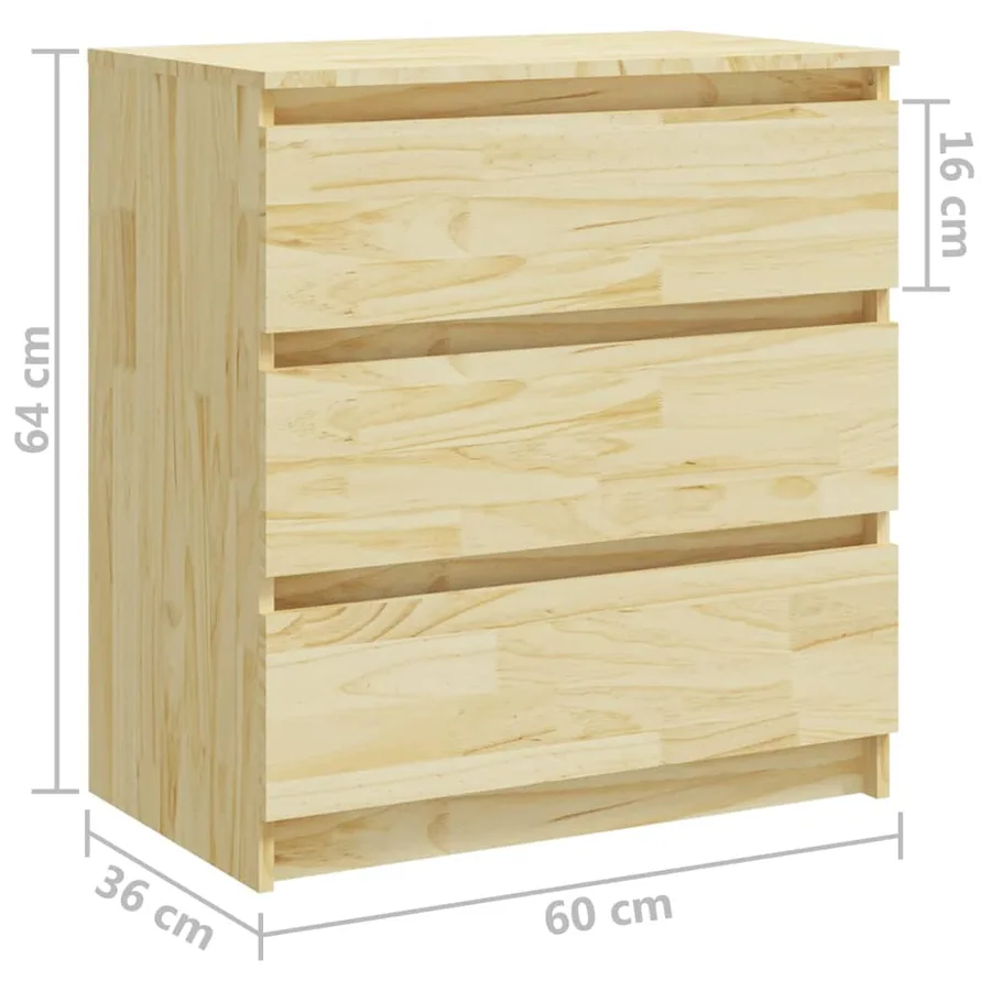 Table de chevet 60x36x64 cm Bois de pin massif - 9