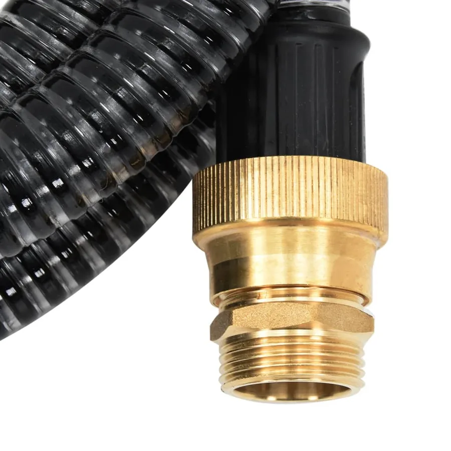 Tuyau d'aspiration avec raccords en laiton noir 1,1" 5 m PVC - 3