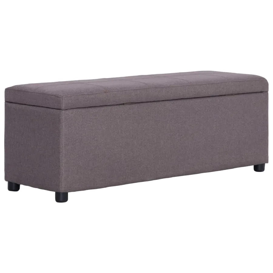 Banc avec compartiment de rangement 116 cm Taupe Polyester - 4