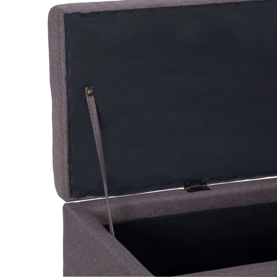 Banc avec compartiment de rangement 116 cm Taupe Polyester - 6