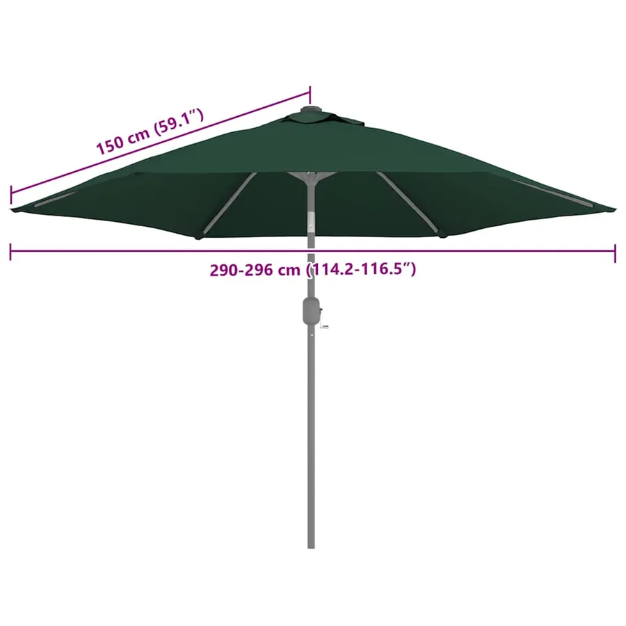 Tissu de remplacement pour parasol d'extérieur Vert 300 cm - 7