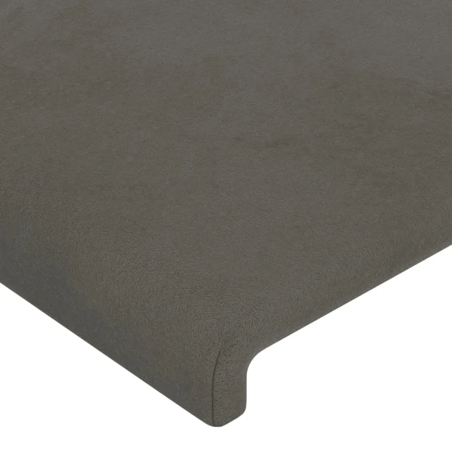 Cadre de lit sans matelas gris foncé 200x200 cm velours - 10
