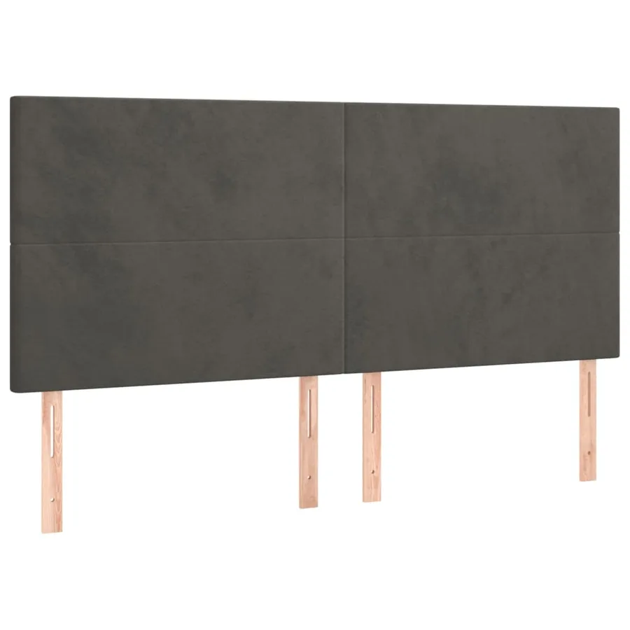 Cadre de lit sans matelas gris foncé 200x200 cm velours - 9