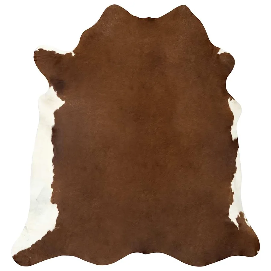 Tapis en peau de vache véritable Marron et blanc 150 x 170 cm - 7