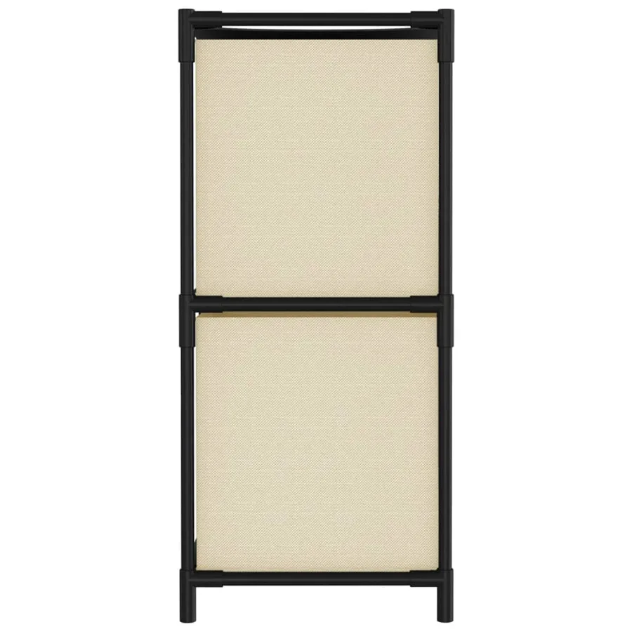 Armoire de rangement 4 paniers en tissu Crème 63x30x71 cm Acier - 4