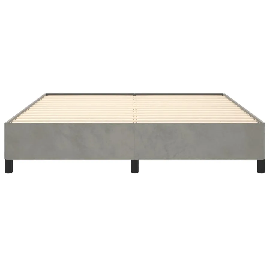 Cadre de lit sans matelas gris clair 160x200 cm velours - 5