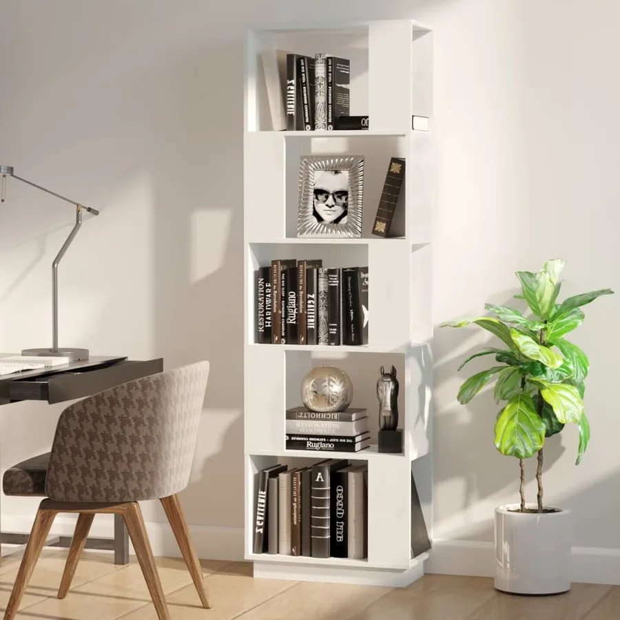 Bibliothèque/Séparateur de pièce Blanc 51x25x163,5cm Pin solide - 3