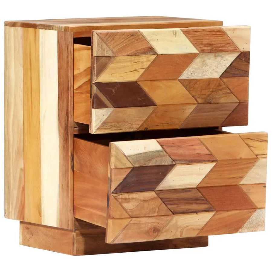 Table de chevet 40 x 30 x 50 cm Bois de récupération massif - 2