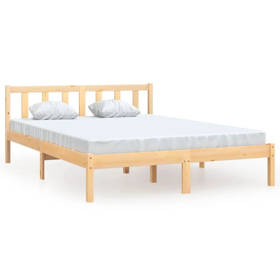 Cadre de lit sans matelas bois massif 140x200 cm - 2