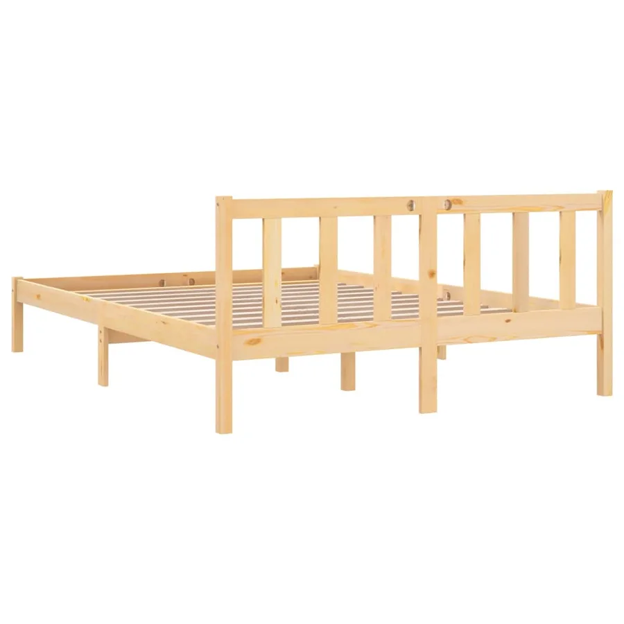 Cadre de lit sans matelas bois massif 140x200 cm - 5