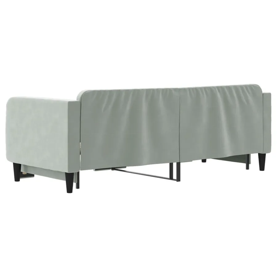 Lit de jour avec gigogne sans matelas gris clair 90x200 cm - 5