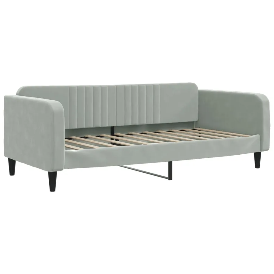 Lit de jour avec gigogne sans matelas gris clair 90x200 cm - 6