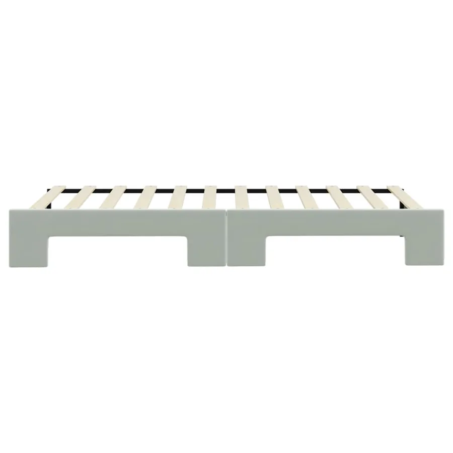 Lit de jour avec gigogne sans matelas gris clair 90x200 cm - 9