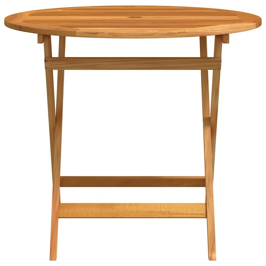 Table de jardin pliable Ø90x75 cm Bois d'eucalyptus solide - 3