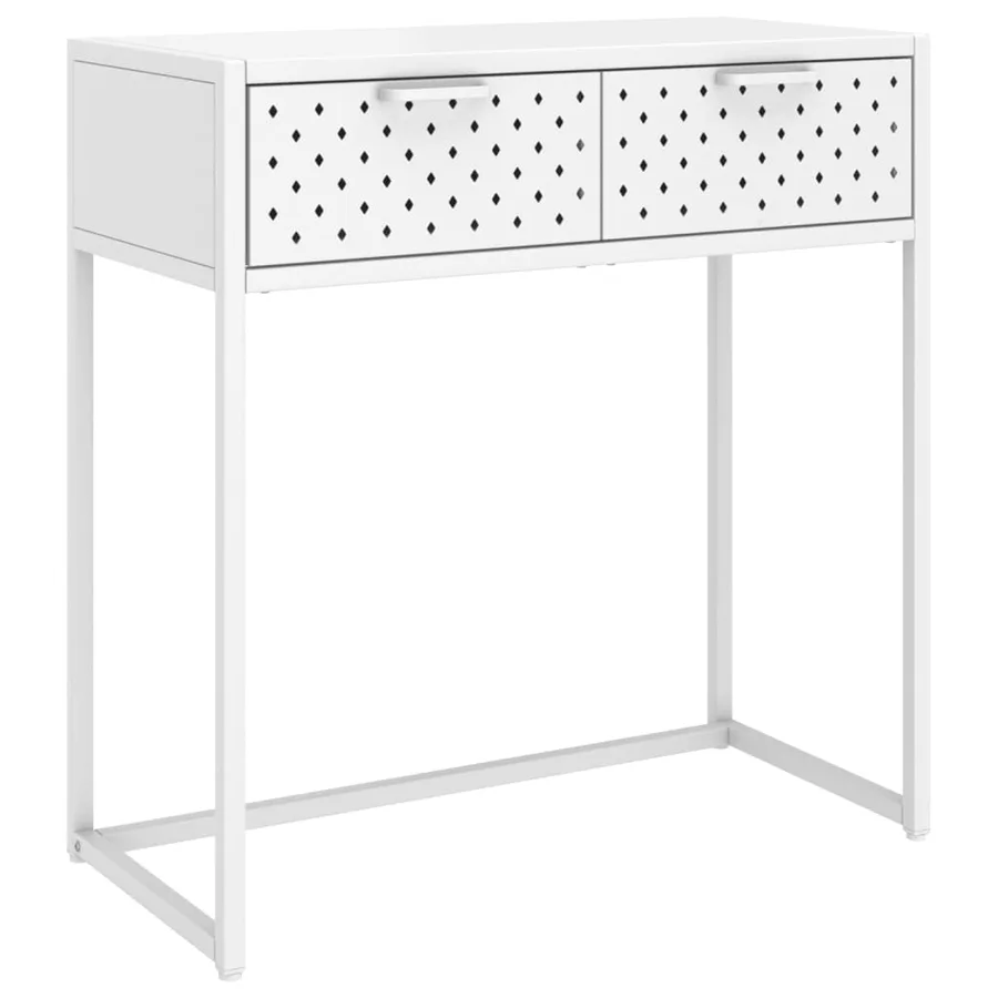 Table console Blanc 72x35x75 cm Acier - 2