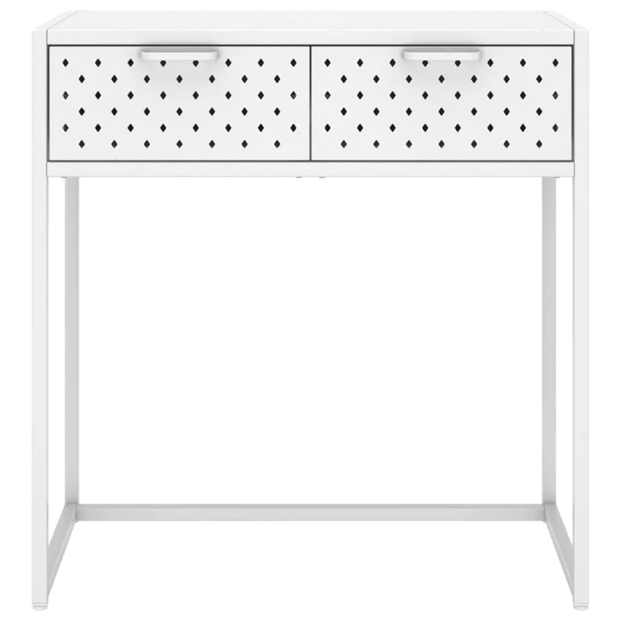 Table console Blanc 72x35x75 cm Acier - 3
