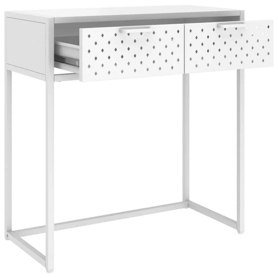Table console Blanc 72x35x75 cm Acier - 6