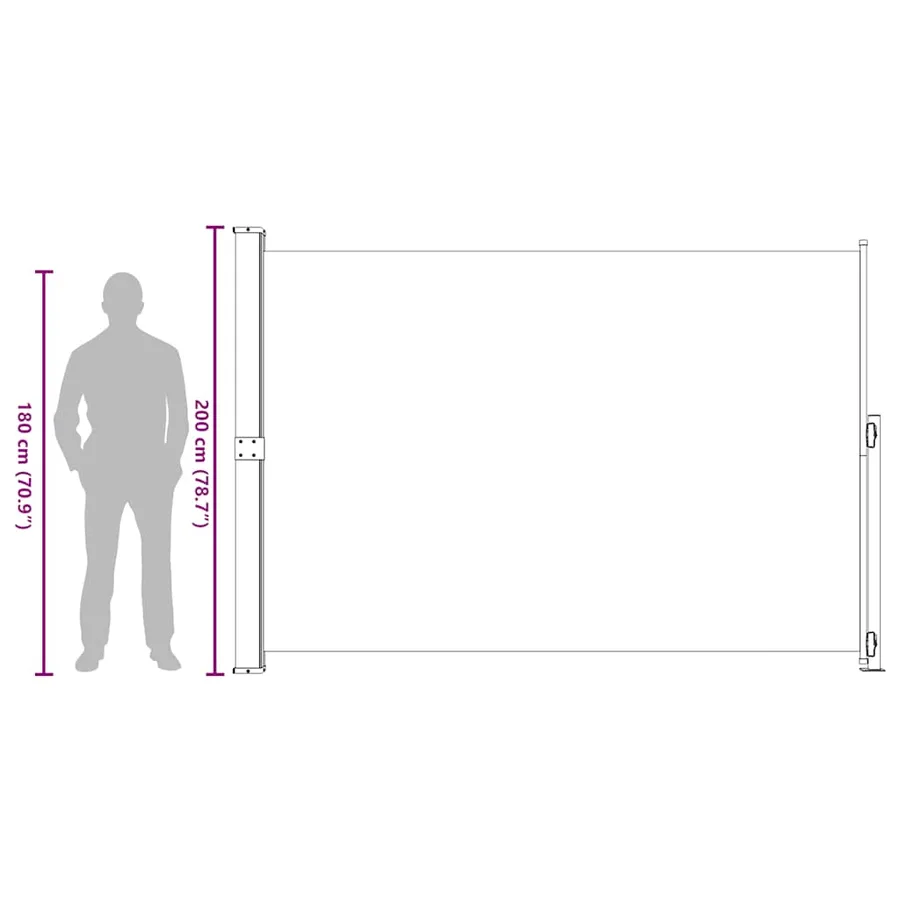 Auvent latéral rétractable de patio 200x300 cm Crème - 11