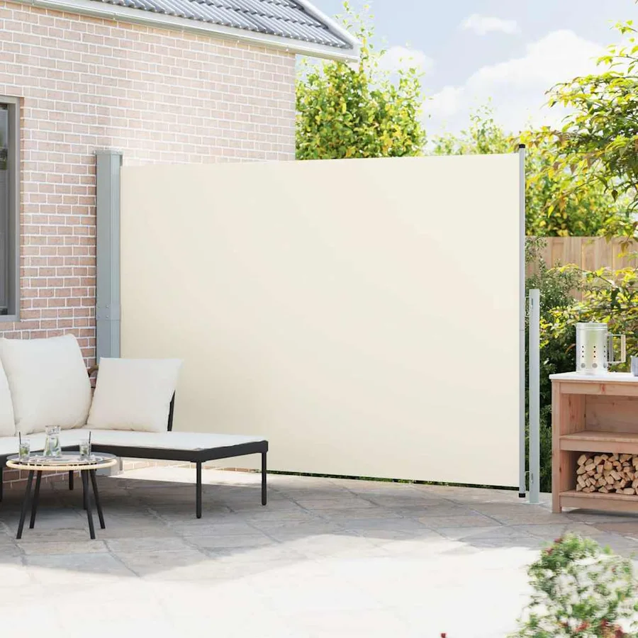 Auvent latéral rétractable de patio 200x300 cm Crème - 3