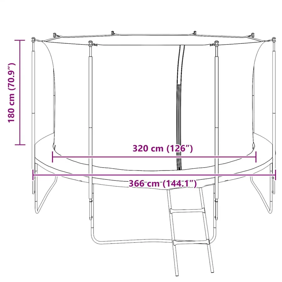 Filet de sécurité pour trampoline rond de 3,66 m - 10