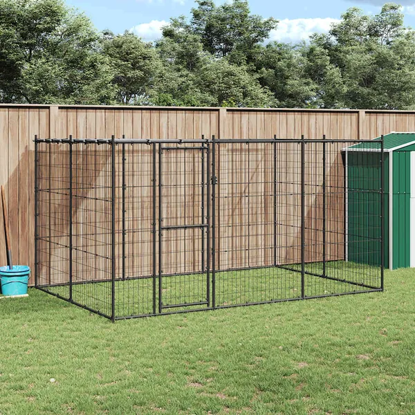 Chenil extérieur Acier avec toit 7,26 m²