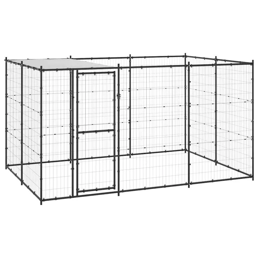 Chenil extérieur Acier avec toit 7,26 m² - 2