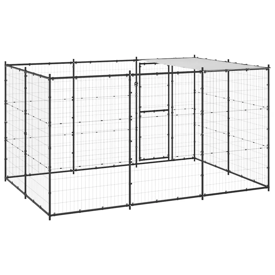 Chenil extérieur Acier avec toit 7,26 m² - 6