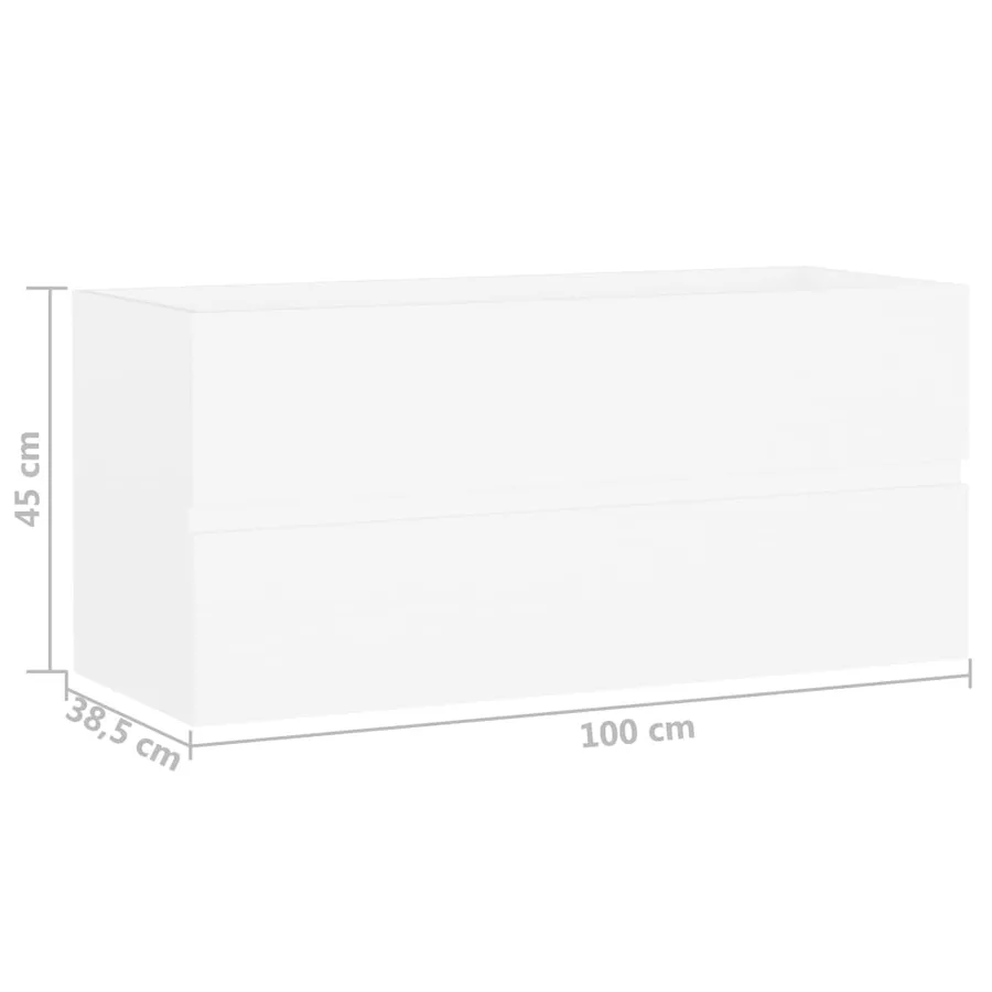 Armoire d'évier avec lavabo intégré Blanc Aggloméré - 13