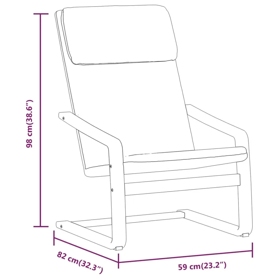 Chaise de relaxation avec repose-pied Crème Tissu - 10