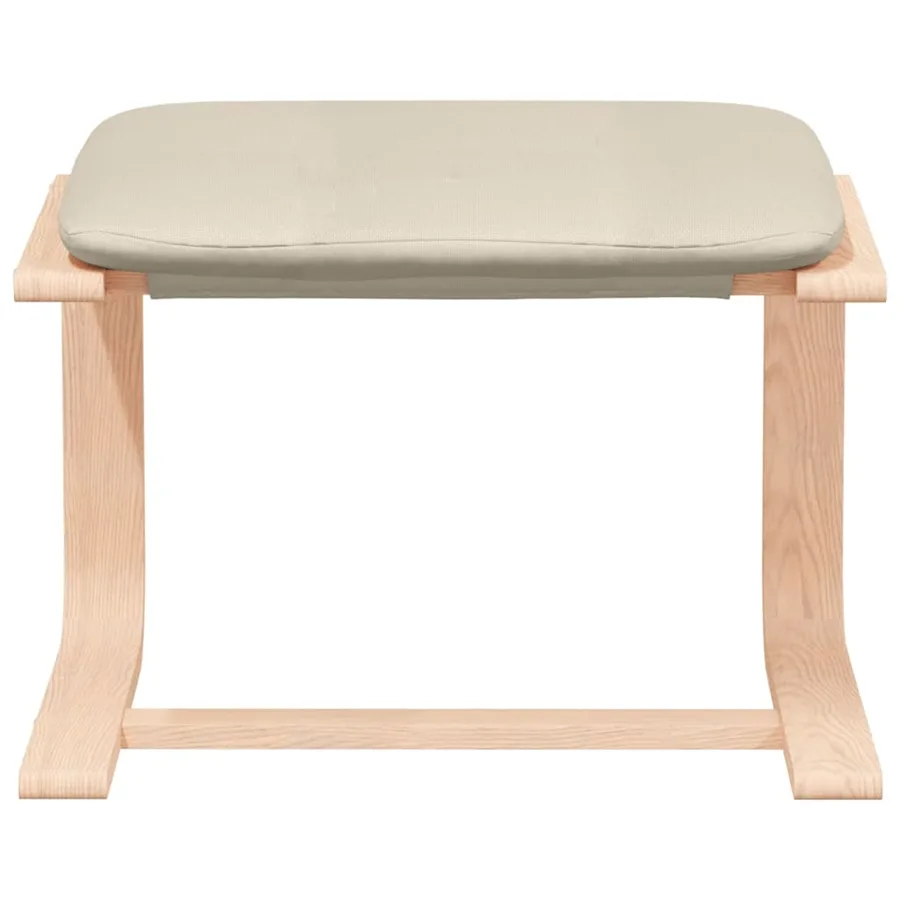Chaise de relaxation avec repose-pied Crème Tissu - 6