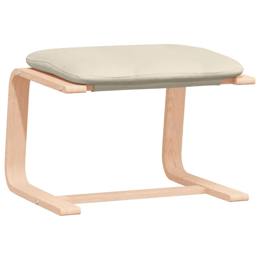 Chaise de relaxation avec repose-pied Crème Tissu - 7