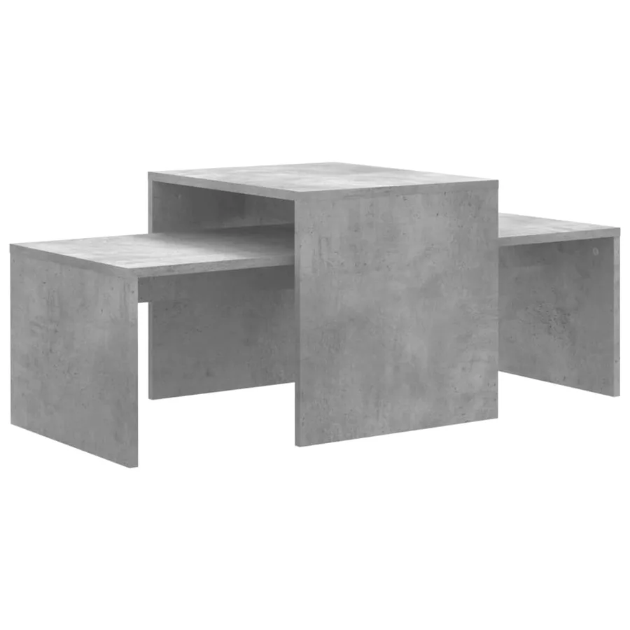 Ensemble de table basse Gris béton 100x48x40 cm Bois ingénierie - 2
