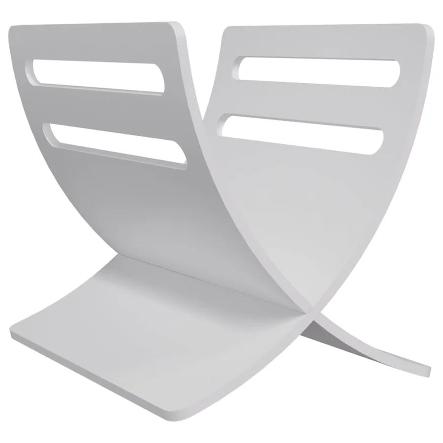 Porte-revue en bois sur pied Blanc - 2