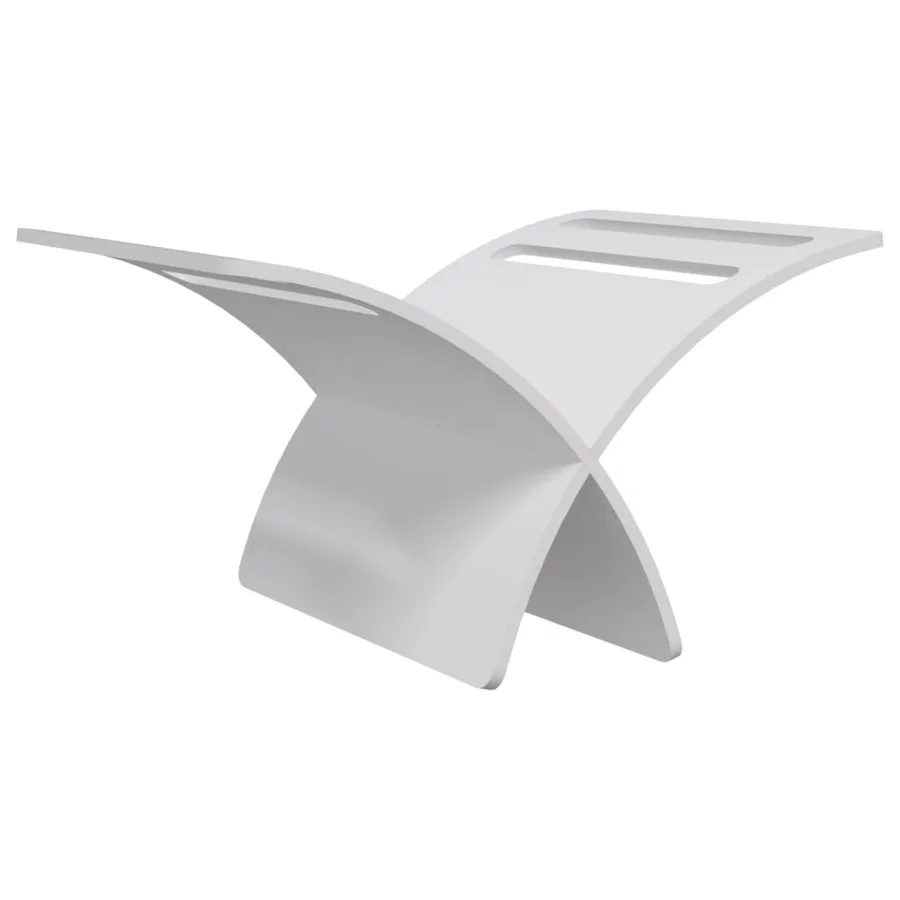 Porte-revue en bois sur pied Blanc - 7