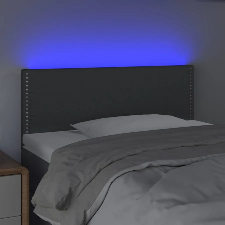 Tête de lit à LED Gris foncé 80x5x78/88 cm Tissu - 3