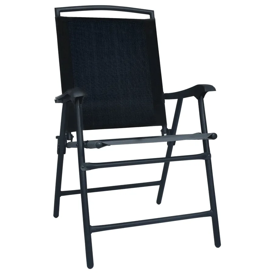 Chaises de jardin pliables lot de 2 Textilène Noir - 2
